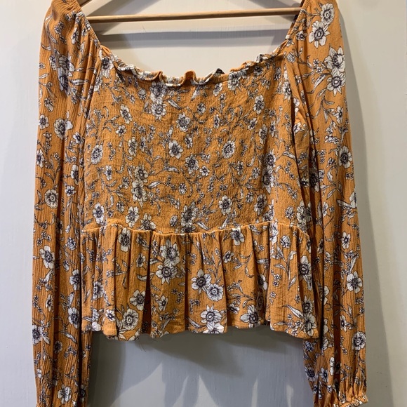 Yellow/ orange peplum top - Picture 1 of 3